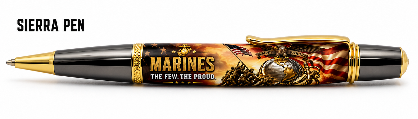 USMC Iwo Jima Marine Corps tribute design on Classic Sierra pen