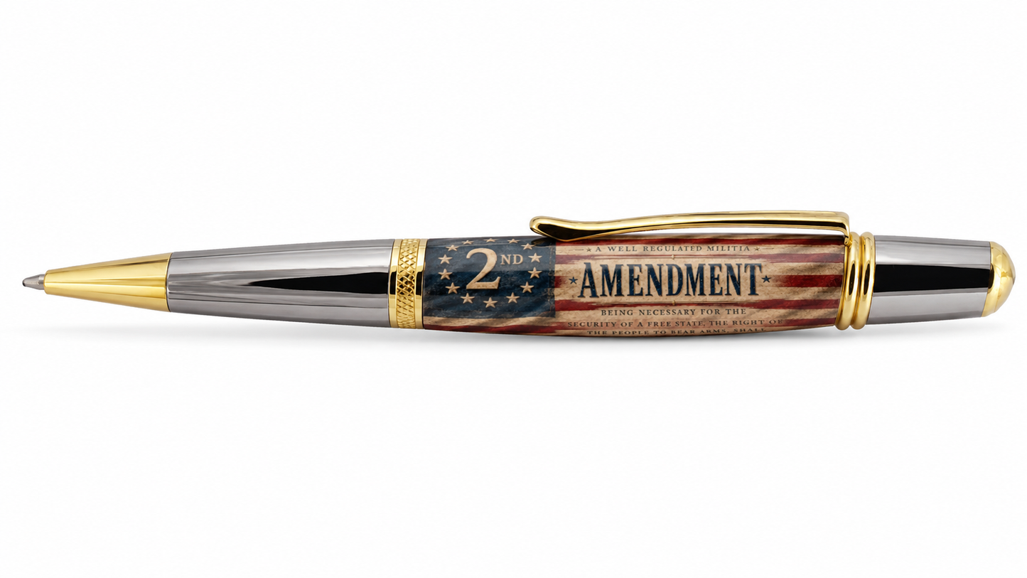 Betsy Ross 2nd Amendment grunge flag resin pen blank shown on Sierra™ pen