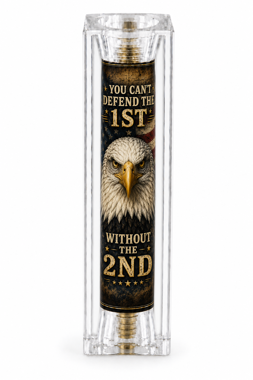 Clear cast patriotic resin pen blank