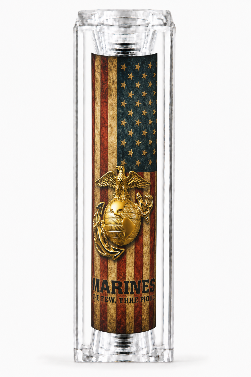 USMC Antique Grunge Flag resin pen blank with gold Enlisted Eagle Globe and Anchor