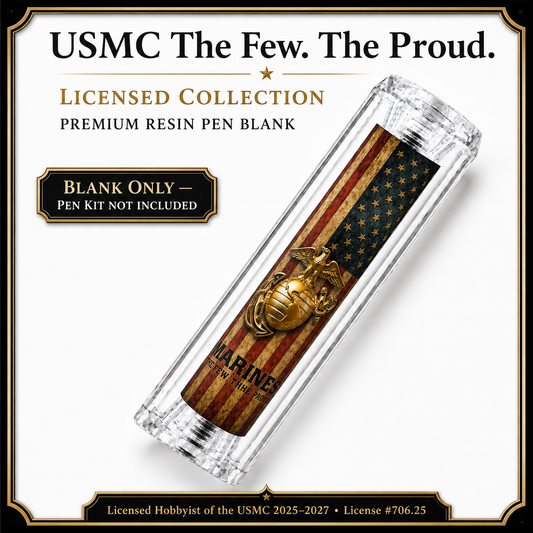USMC Antique Grunge Flag EGA premium resin pen blank for Bolt Action and Sierra pen kits