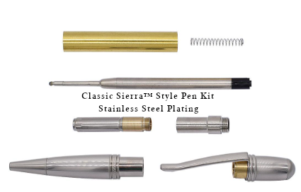 Classic Sierra™ Twist Pen Kit – Stainless Steel Plating