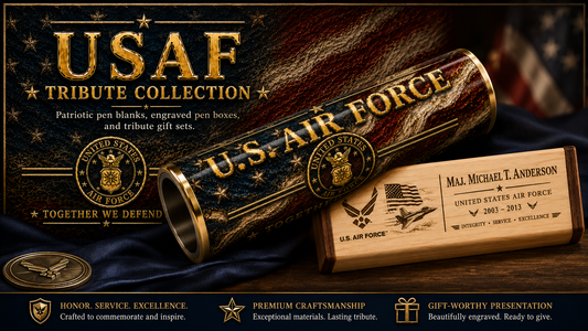 USAF Tribute Bundle – Pen Blank + Engraved Pen Box