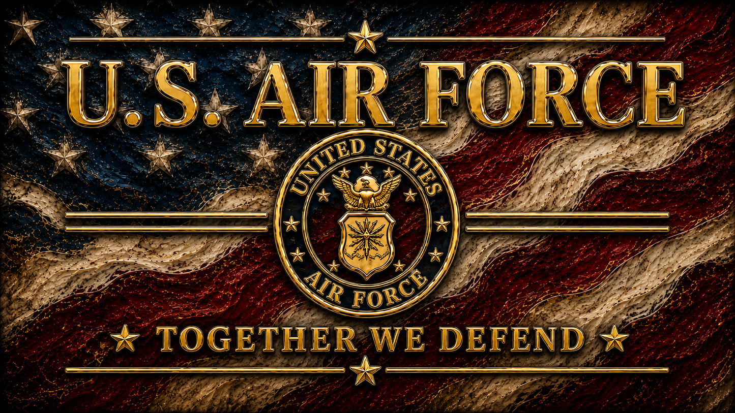 USAF Tribute Pen Blank – United States Air Force “Together We Defend” Patriotic Label Cast Blank