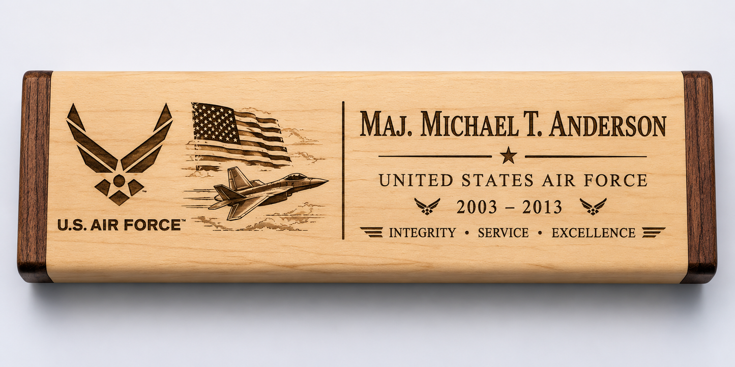 USAF Tribute Custom Engraved Pen Box – “Together We Defend” Air Force Gift Box | Penmaker's Store