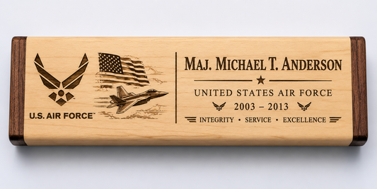 USAF Tribute Custom Engraved Pen Box – “Together We Defend” Air Force Gift Box | Penmaker's Store