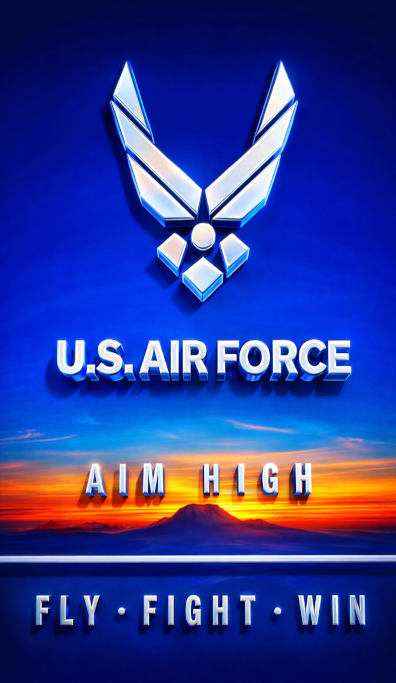US Air Force Logo Aim High and Win on Bolt Action Pen Blank - Licensed
