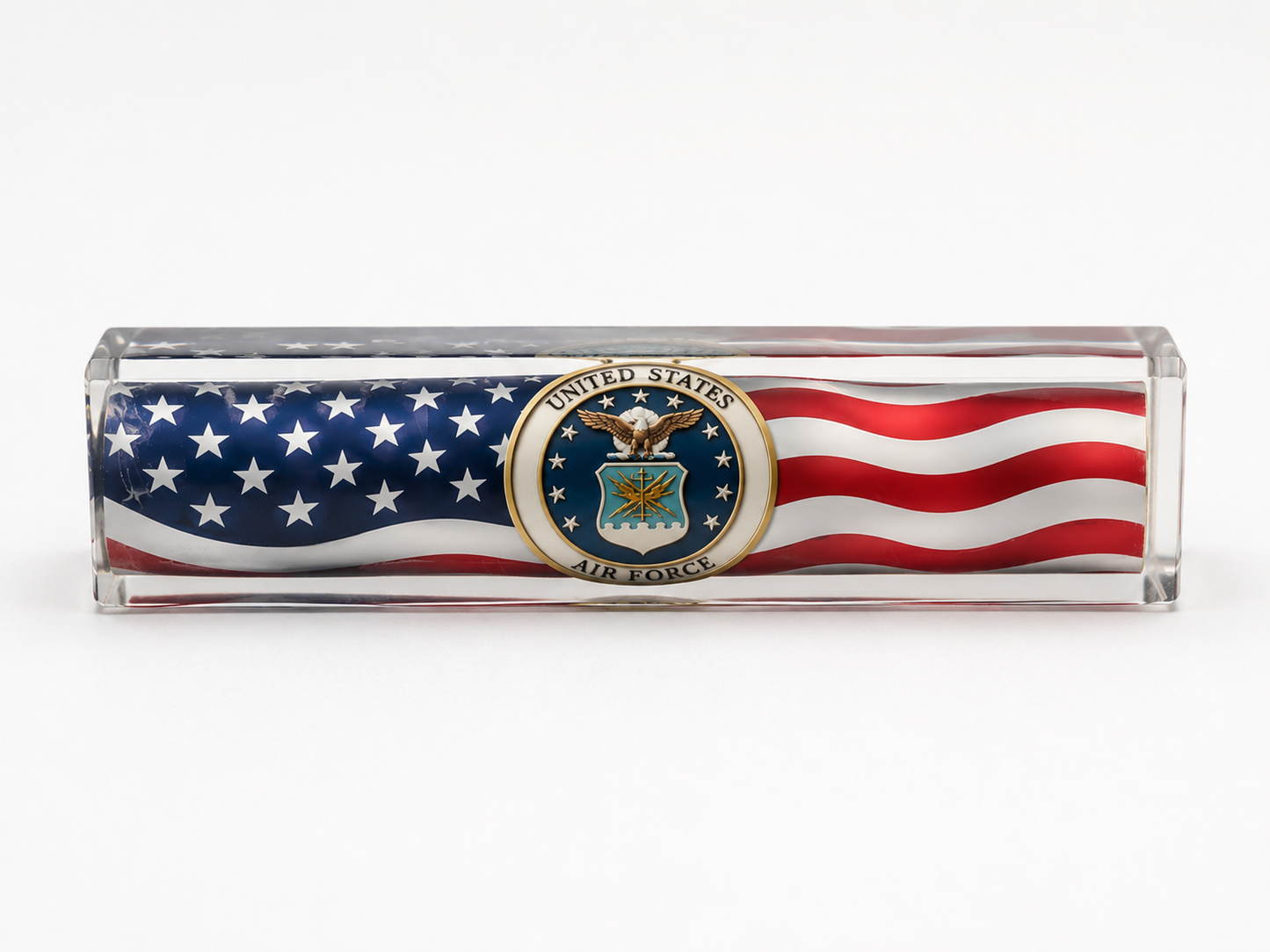 US Air Force Emblem Resin Cast Pen Blank – Licensed Old Glory Patriotic Pen Making Supply