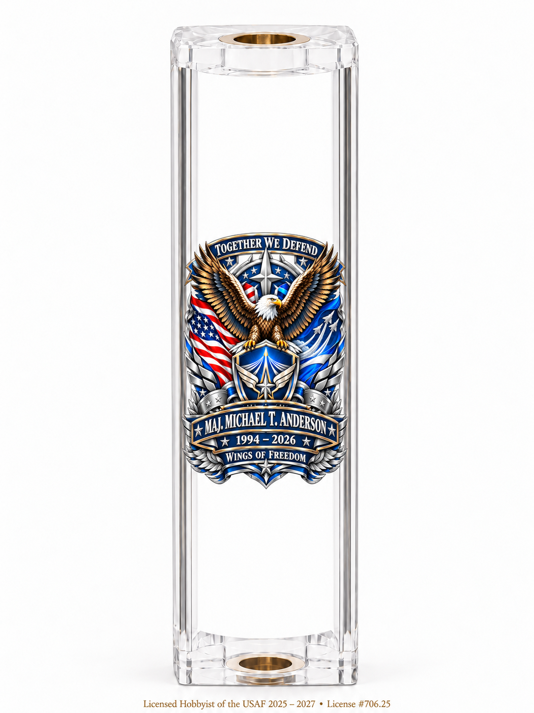US Air Force Wings of Freedom Resin Pen Blank