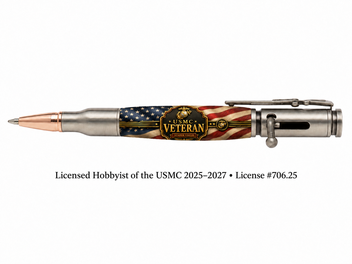 USMC Veteran Old Glory Personalized Resin Pen Blank
