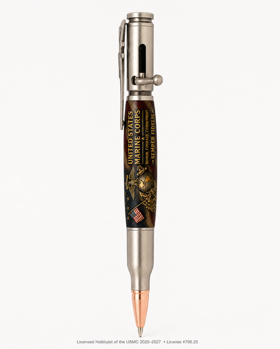 USMC Semper Fi tribute design on Bolt Action pen
