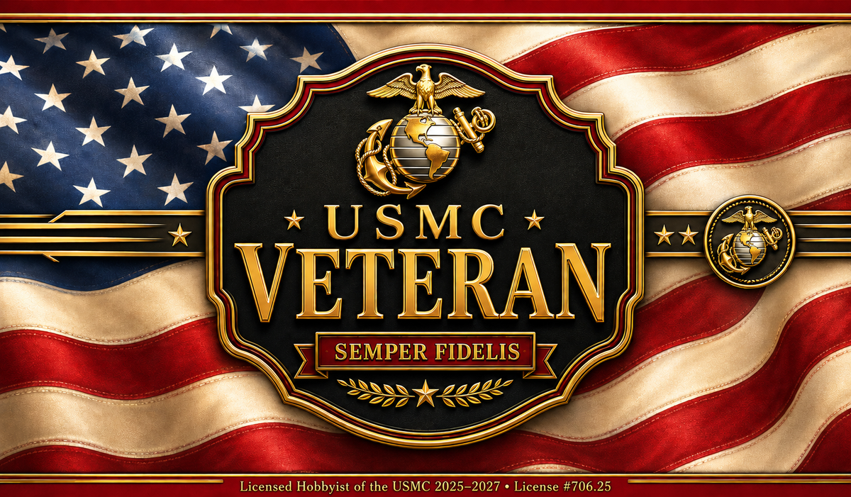 USMC Veteran Old Glory Personalized Resin Pen Blank