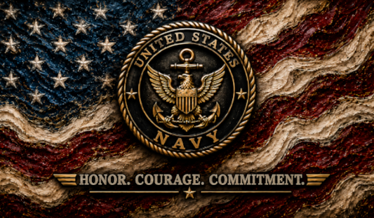 USN Tribute Pen Blank – Honor. Courage. Commitment. – Cast Resin Tube-In Blank