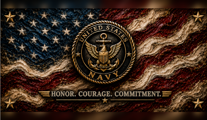 Finished US Navy Tribute Pen – Handcrafted Sierra-Style Patriotic Gift