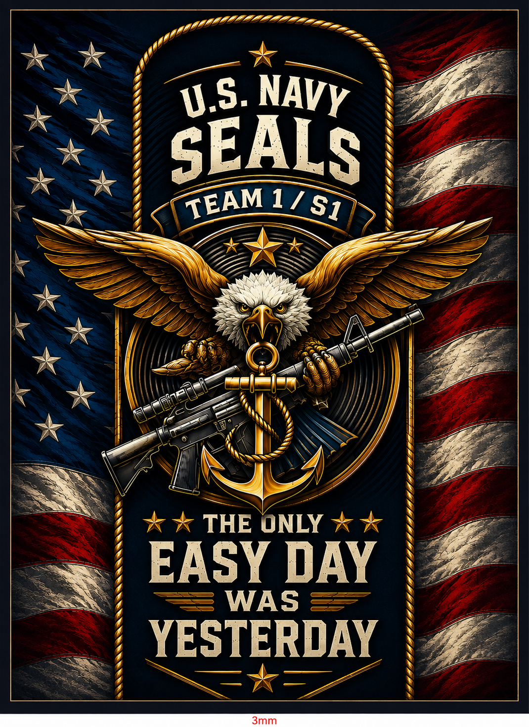 US Navy SEAL Team 1 tribute resin pen blank artwork