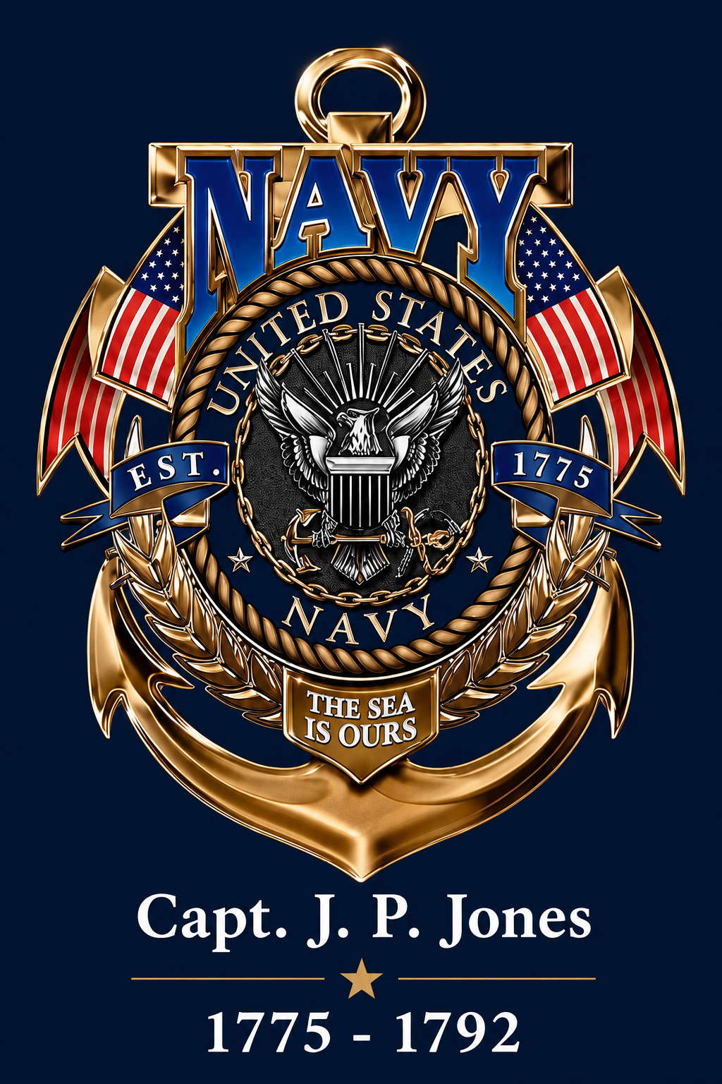 US Navy “The Sea is Ours” Special Birthday Decal Pen Blank – Licensed for Sierra, Bolt Action, PSI Nautical