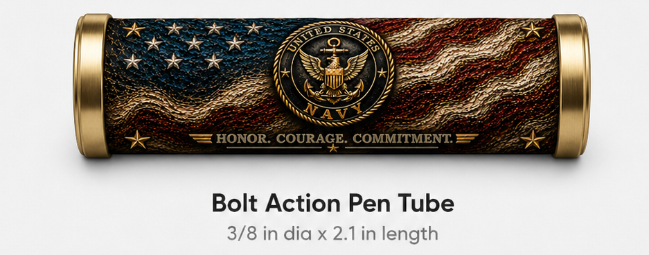USN Tribute Bundle – Personalized Navy Pen Box + Choice of Pen Blank