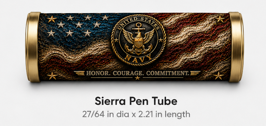 USN Tribute Bundle – Personalized Navy Pen Box + Choice of Pen Blank