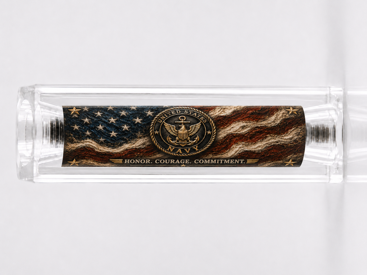 Finished US Navy Tribute Pen – Handcrafted Sierra-Style Patriotic Gift