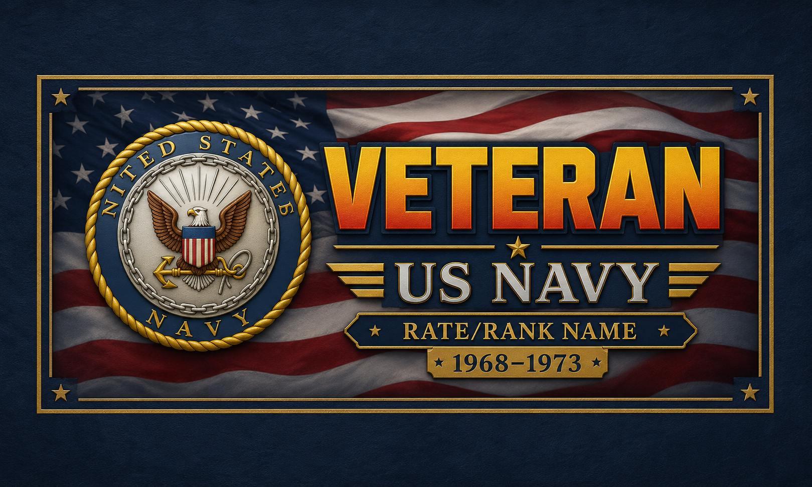 US Navy Veteran Artwork Custom
