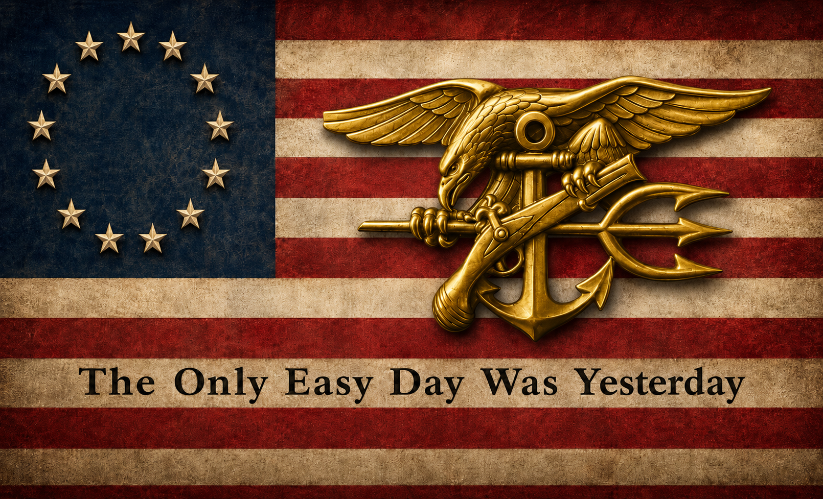 US Navy SEAL Insignia grunge flag resin pen blank with Betsy Ross flag and motto