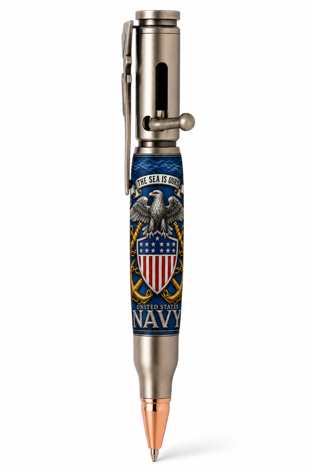 Personalized US Navy “The Sea Is Ours” Resin Pen Blank