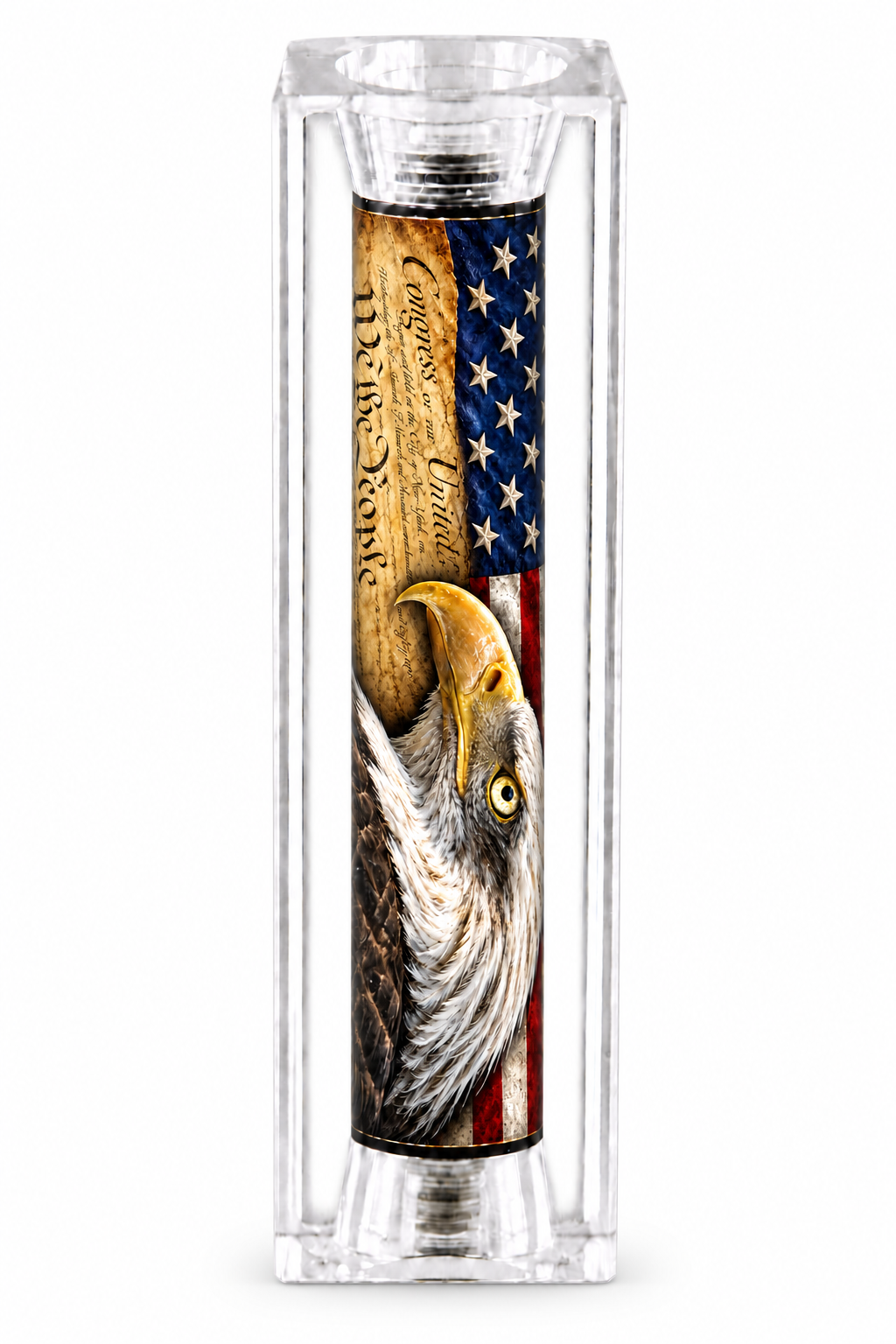 American Eagle & Historic Documents Patriotic Resin Pen Blank