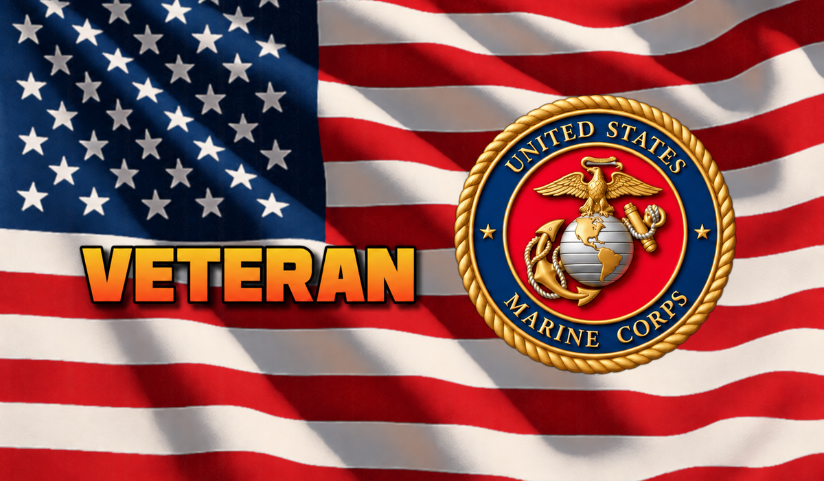 USMC Emblem Classic VETERAN Text artwork