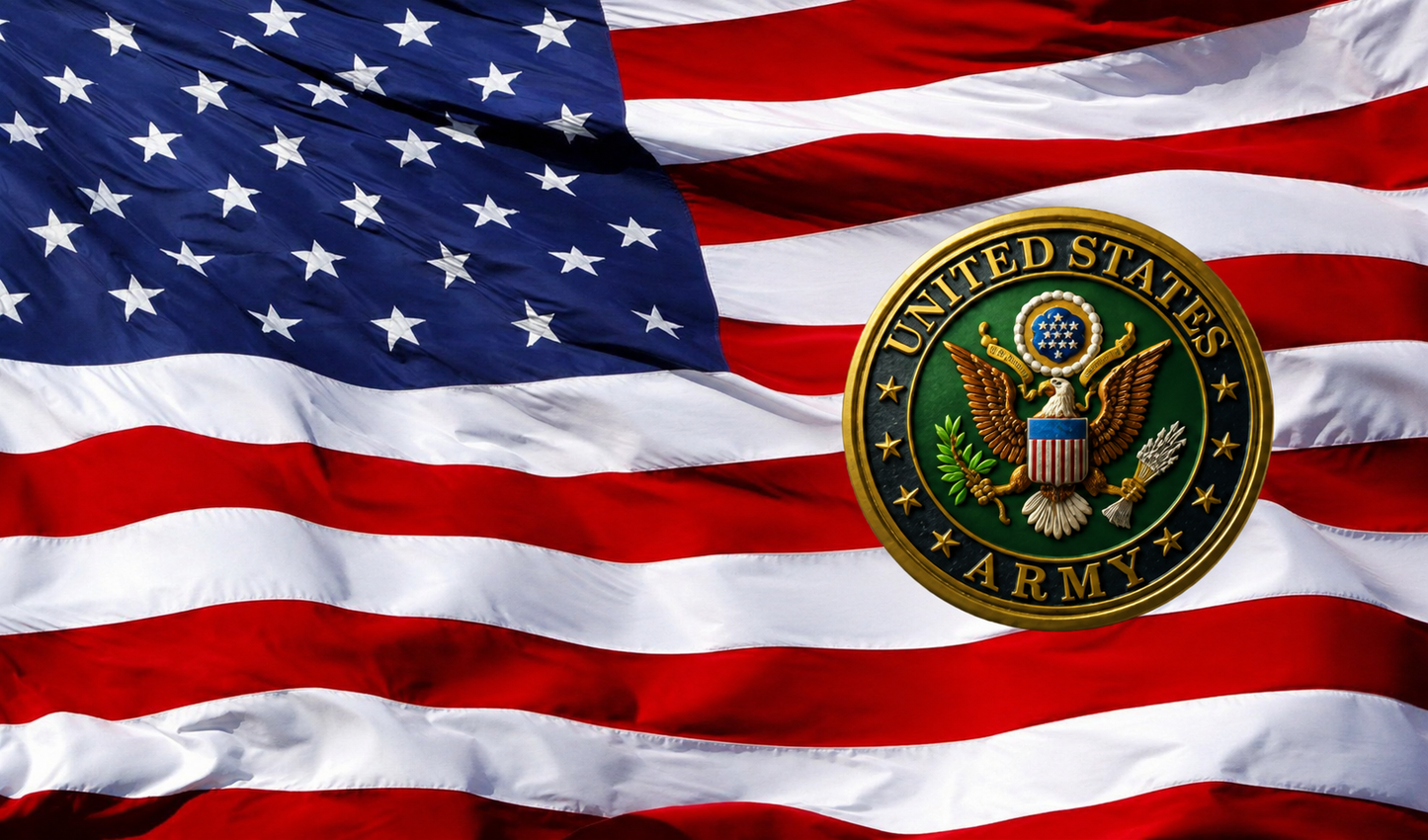 US Army Emblem on Old Glory Resin Pen Blank