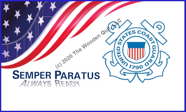 US Coast Guard - Pen Blank - USCG Emblem - Motto - Flag Banner - Licensed