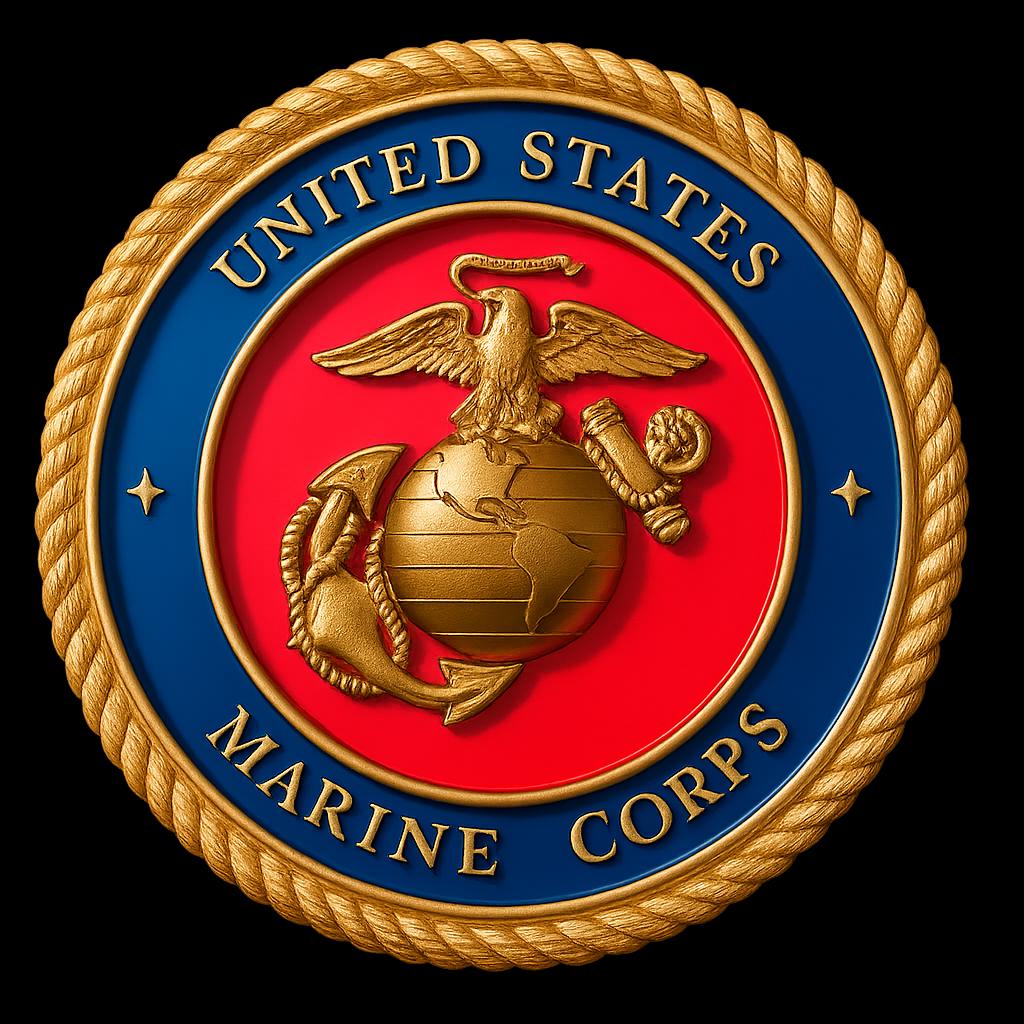 USMC Pen Blank – Bolt Action Pen Kit Blank with USMC Emblem and American Flag for Pen Turning - License #706-25
