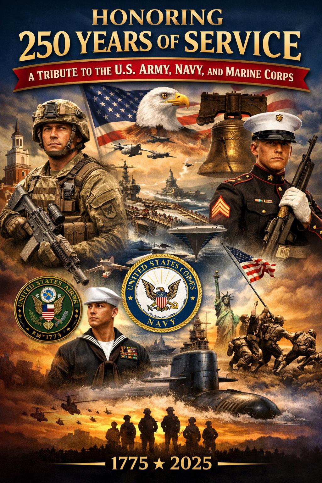 New Release: U.S. Military 250th Anniversary Pen Blanks – Army, Navy & Marines