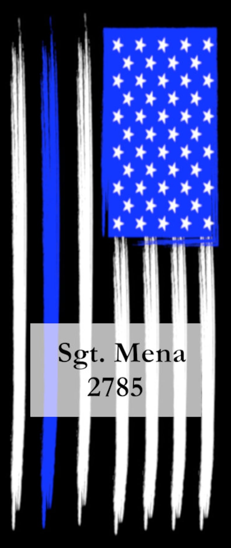 Thin Blue Line Officer pen blank personalized with officer name and badge number.