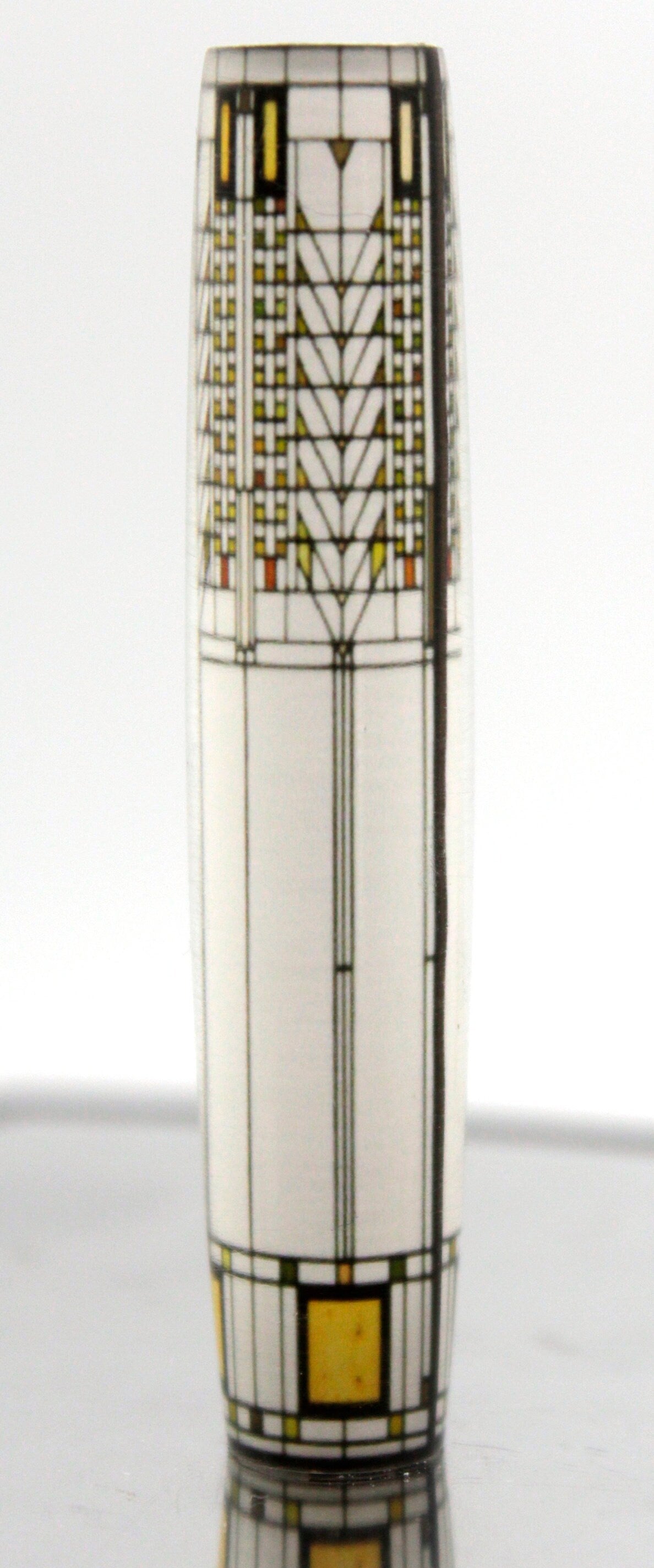 Frank Lloyd Wright - Tree of Life Stained Glass from Darwin D. Martin House Resin Cast Pen Blank for the Editor Pen Kit